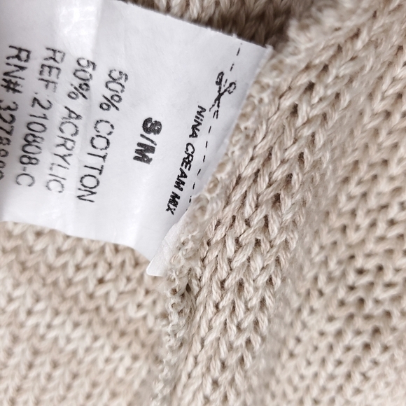 New Revolve Goddis Beige Tan Belted Waterfall Sweater Size Small / Medium - Picture 12 of 12